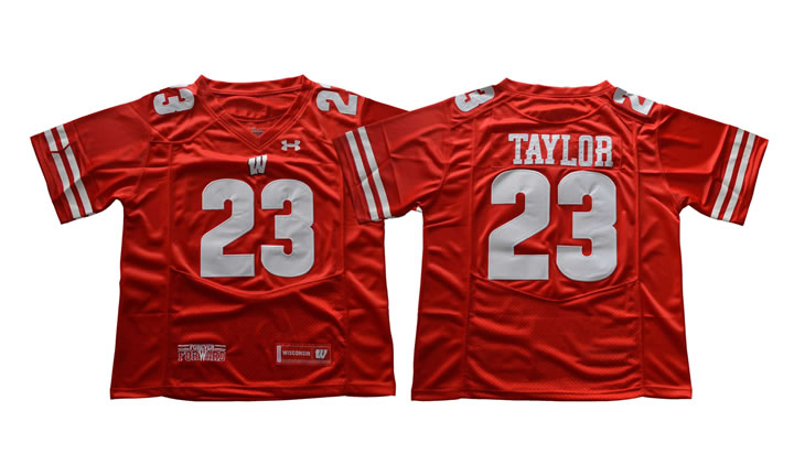 Wisconsin Badgers #23 Jonathan Taylor Red College Football Jersey